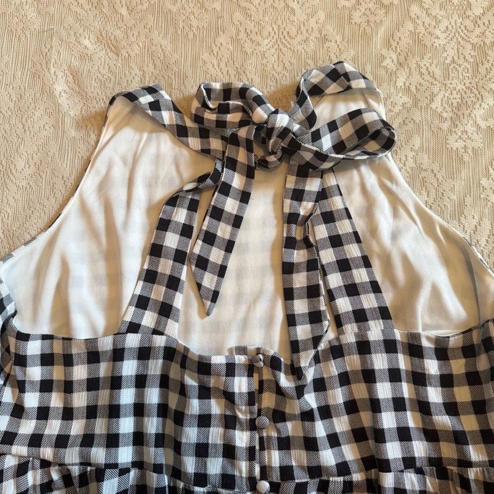 Torrid gingham halter tie tiered maxi dress - Picture 8 of 10